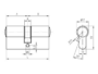Cilindro Europeo Titan I6 Nichel Satinato 5 Chiavi + 1 Cantiere Varie Misure | DOM-CR - immagine 2