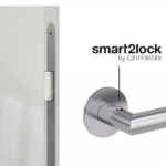 Maniglia Lucia Piatta S Rosetta Tonda mm.54x3 Sistema SMART2lock AISI304 Inox Satinato  Fimet Maniglie