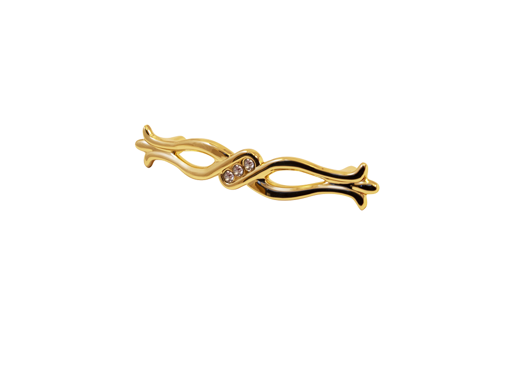 gmm10ctor96.png Maniglietta Mobile Interasse 96 mm.135x24h Cristallo Trasparente+Oro Lucido - immagine 1