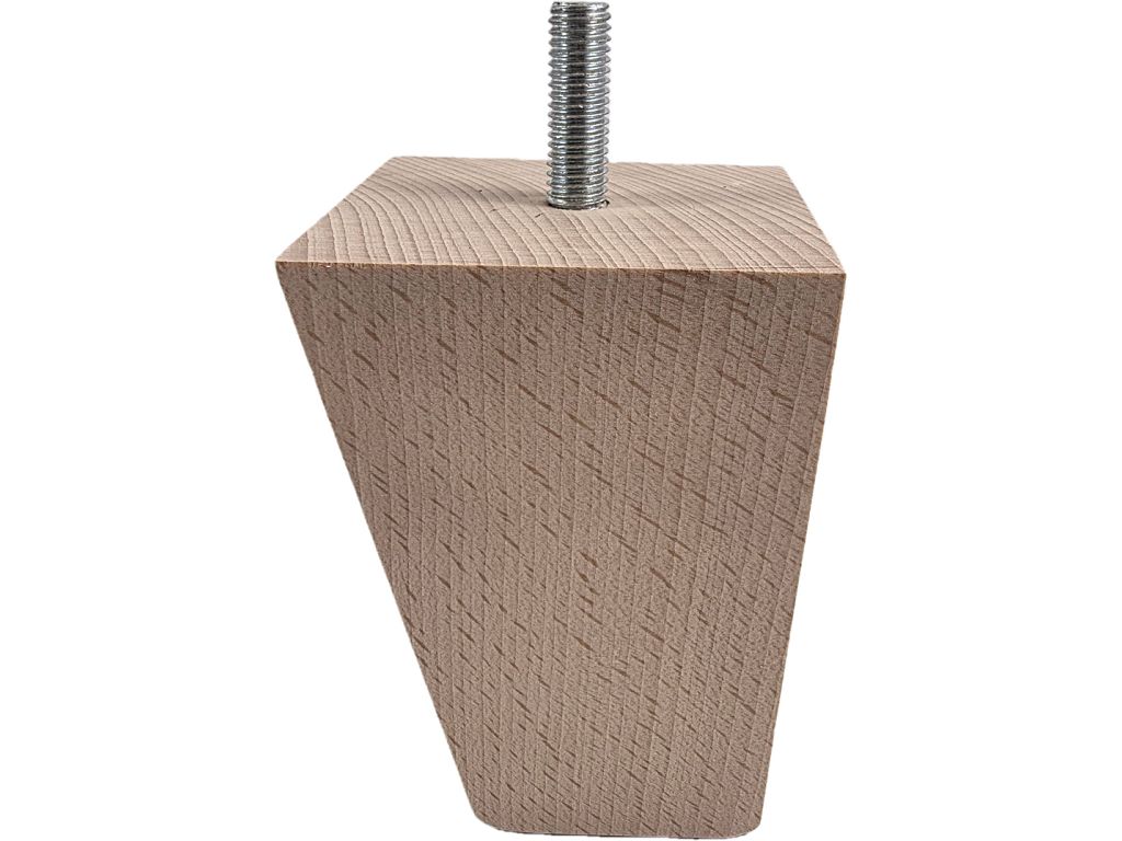 Piede Legno Faggio Grezzo con Vite Filettata Ma10x30 d.75x75 mm.120h  Gpi - immagine 3