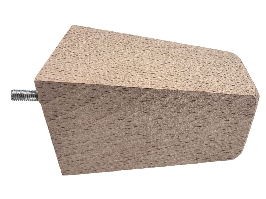 Piede Legno Faggio Grezzo con Vite Filettata Ma10x30 d.75x75 mm.120h  Gpi - immagine 4
