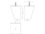 Piede Legno Faggio Grezzo con Vite Filettata Ma10x30 d.75x75 mm.120h  Gpi - immagine 2