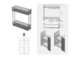 Cestello Laterale Movixpro 2 Ripiani per Cucina senza Binari Antracite Ral 7025 mm.150/ 200 | GTV - immagine 5