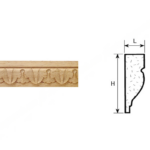 Cornice Legno Ramino Asta cm.244 H43x20l    Cof