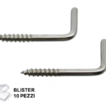 Gancetto a Vite per Legno Nichelato in Blister da pz.10 l.22x12h d.2mm