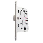 Serratura Patent Mediana Evolution Meccanica WC Bordo Tondo Frontale 18x196 Interasse 96 Entrata 50 mm. 2XT-Bianco  AGB