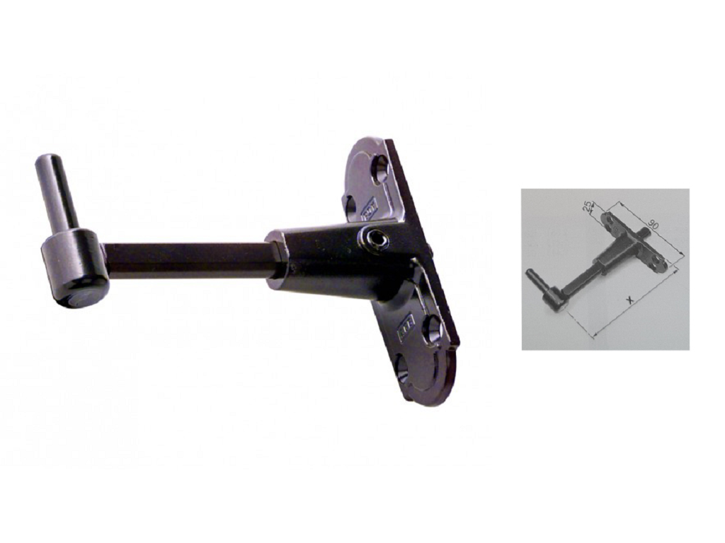 agbh009110293c.png CARDINE ABACO CON PIASTRA STRETTA mm.25x90 REGOLABILE NERO VARIE LUNGHEZZE - immagine 1