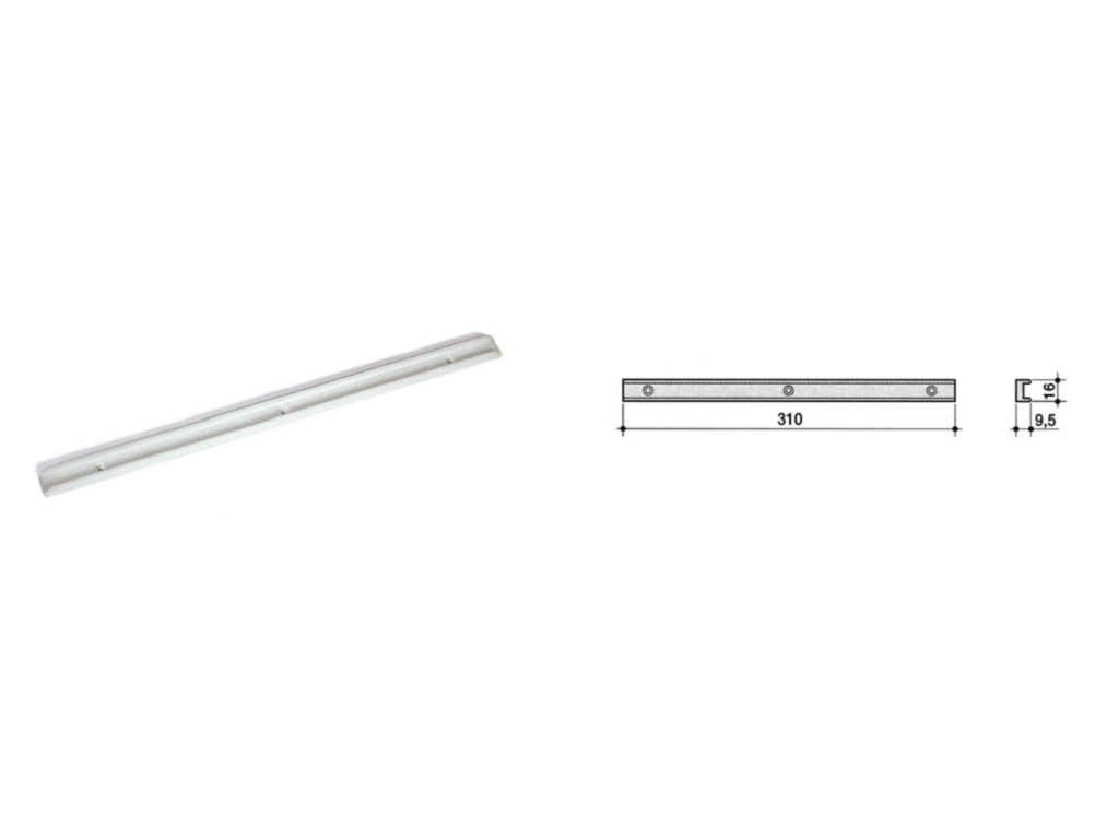 cof050072000040.png Guida per Cassetti Nylon Senza Spina Portata kg.20 cm.31x16 Bianco - immagine 1