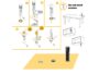 Multiconnettore Vertikal Push 60 Presa a Colonna 3 Schuko +1USB A+ USB Acciaio+Termoplastica   Emuca - immagine 11