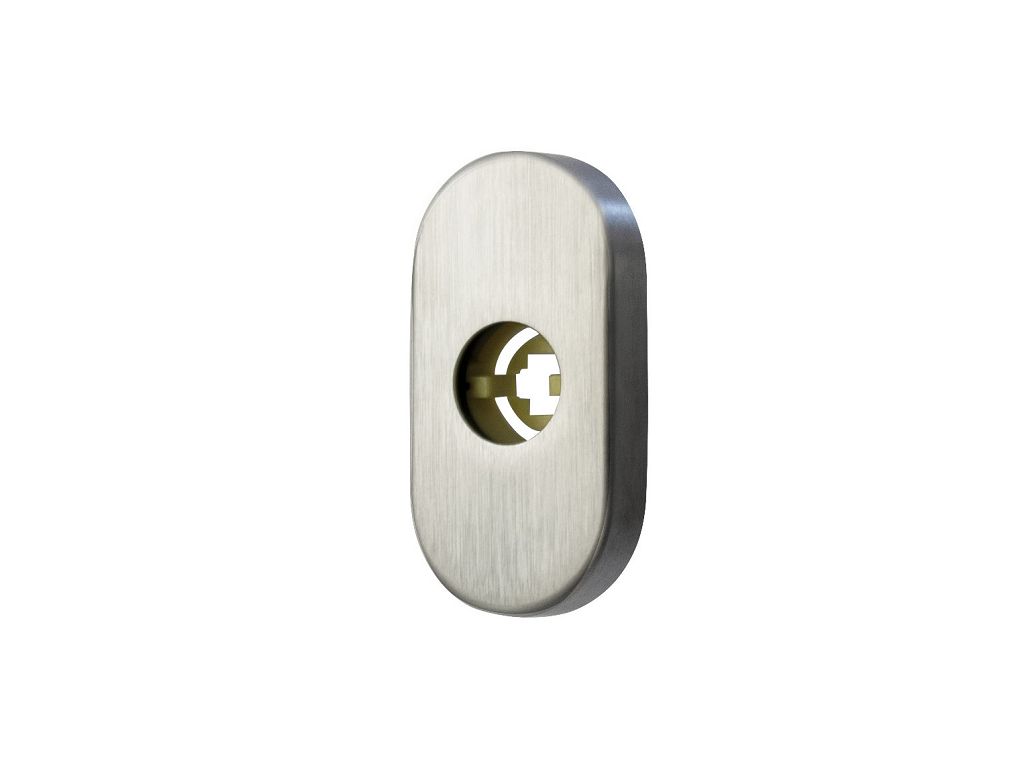 fimet_maniglie_rosetta_ovale_pressione_aisi304_inox_satinato.jpg Rosetta Ovale d.60x30x10h AISI304 Inox Satinato Fimet Maniglie - immagine 1