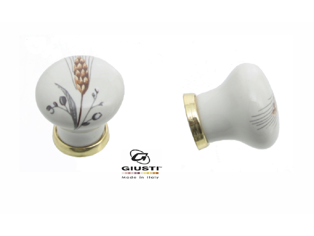 giup05018106c.png Pomolino Mobile Porcellana d.28x27h Base Oro-Avorio Decoro 81 | Giusti - immagine 1