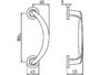 Maniglione Cometa Zancato con Rosette Interasse 180 mm.225x59h OLV  GPB Ghidini - immagine 2