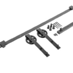 Binario per Porta Anta Scorrevole con Ruote in Nylon modello Loft cm.200 Nero in kit  GTV