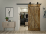 Binario per Porta Anta Scorrevole con Ruote in Nylon modello Loft cm.200 Nero in kit  GTV - immagine 2
