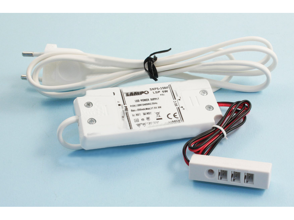 lpokitled3.png ALIMENTATORE CONVERTER LSP6W 350mA IP20 6w CAVO cm.150 E CABLAGGIO VARI NUMERI LED | LAMPO - immagine 1