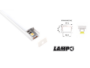 PROFILO ALLUMINIO PER LED cm.200 mm.17,1x8,5 INT.12,3+DIFFUSORE OPACO VARIE FINITURE |  LAMPO - immagine 3