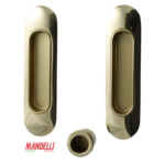 Maniglia Incasso Ovale Porta Scorrevole modello 378C mm.38x143 Senza foro Chiave pz.2 03L-Oro | Mandelli