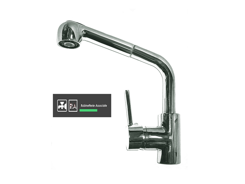 rub89lvecr.png Miscelatore Lavello Monoforo Modello Gemini Doccia Estraibile Cromo | Rubinetto Associate - immagine 1