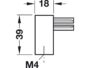Terminale per Tubo mm.15x15 Maniglietta Mobile Cromato Opaco  Hafele - immagine 3