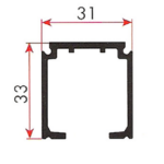 BINARIO ALLUMINIO GREZZO DA 31x33 mm. PER SISTEMI CON PORTATA 40-100 kg. prodotto da TERNO SCORREVOLI