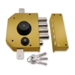 Serratura Applicare Triplice Cilindro Prpfilo Europeo mm.60 con Scrocco e Pomolo DX | Wally