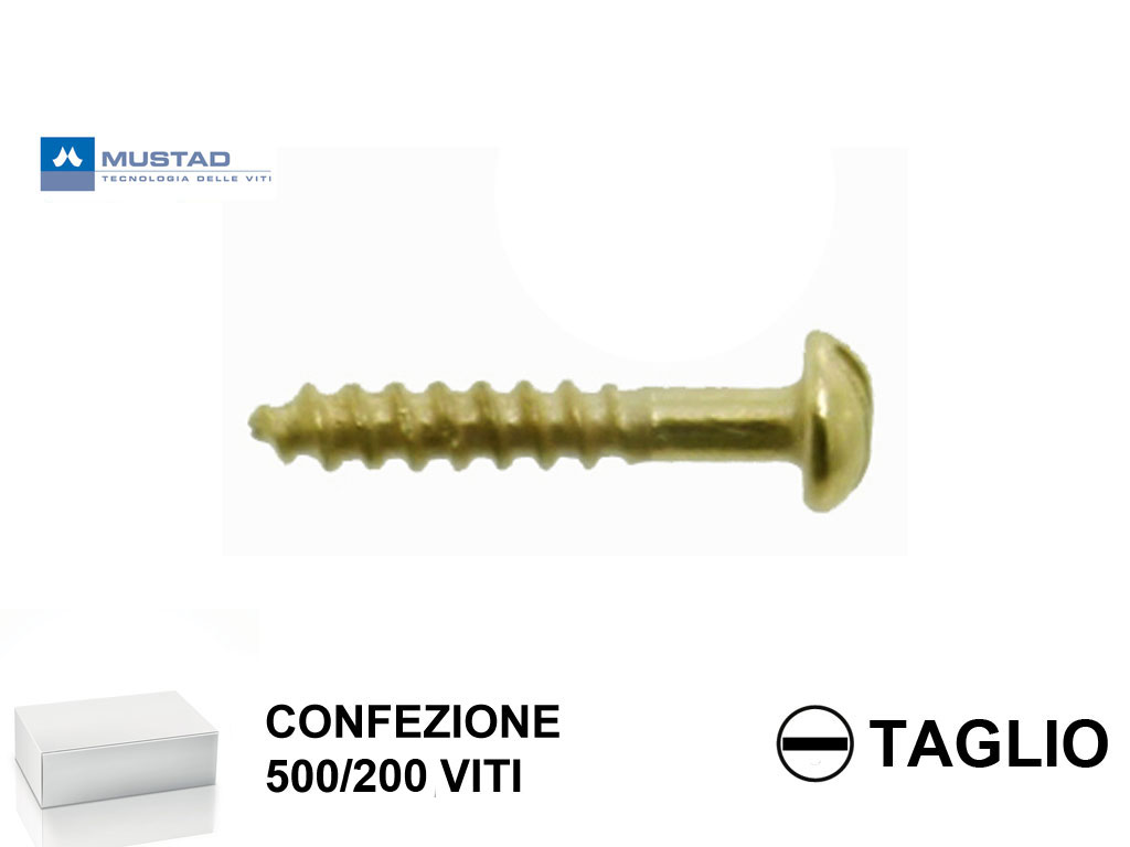 500200ottonatetaglio.png VITE LEGNO TB TAGLIO DIN 96 OTTONATA pz.500/200 mm.2,5 prodotto da MUSTAD - immagine 1