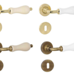 MANIGLIA ALICE ROSETTA TONDA d.45x10h FORO CHIAVE+PORCELLANA VARIE FINITURE