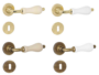 MANIGLIA ALICE ROSETTA TONDA d.45x10h FORO CHIAVE+PORCELLANA VARIE FINITURE