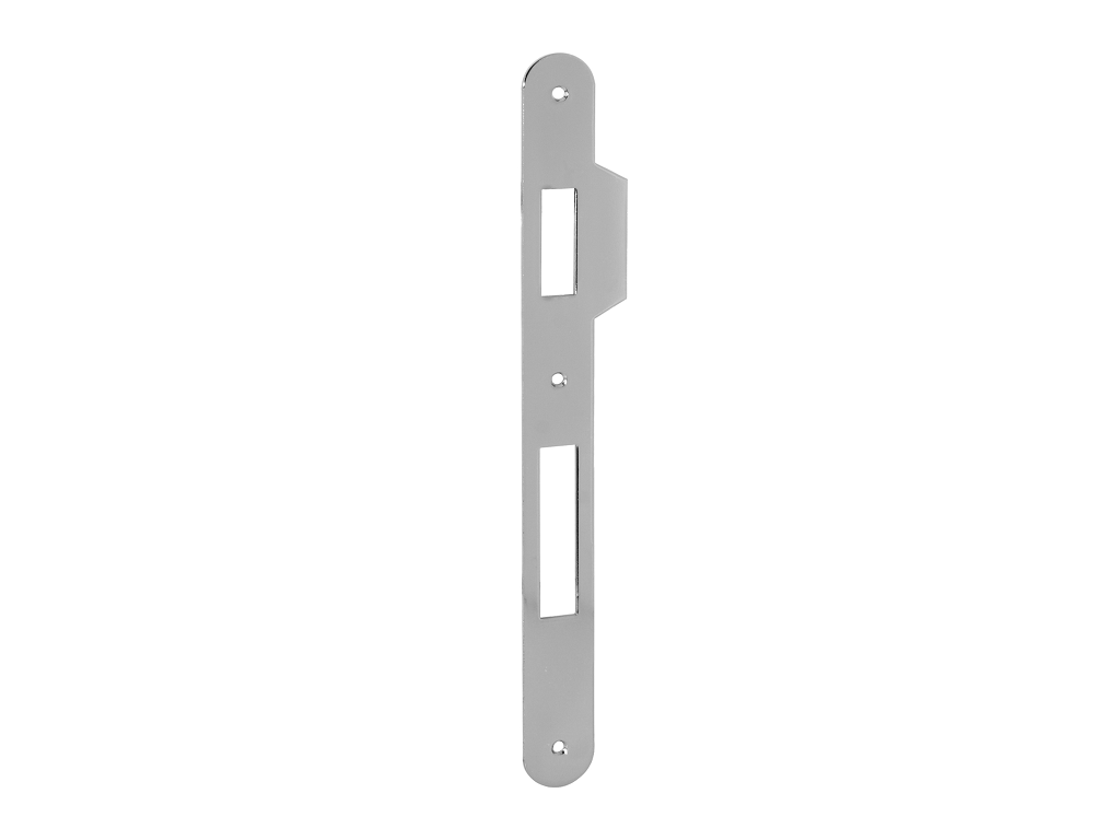 agbb005901106.png Incontro Serratura Sicurezza Bordo Tondo Con Aletta Frontale 22x238 mm. NIK-Nichelato | AGB - immagine 1
