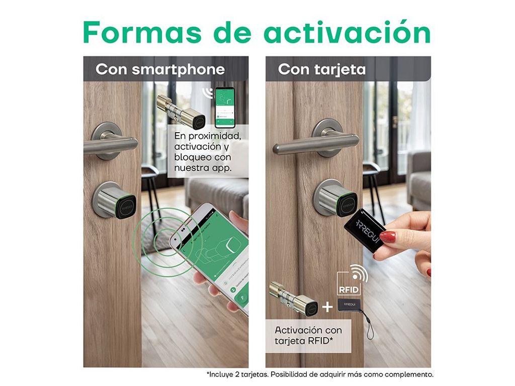 Cilindro Europeo Elettronico Cyclo con App Mobile e Scheda RFID A:30+B:30+30=L:90 mm  Arregui - immagine 3