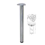 CONFEZIONE GAMBE TAVOLO pz.4 METALLO CON PIASTRA DIAMETRO 60 mm. ALTEZZA 71 cm. CON REGOLABILE