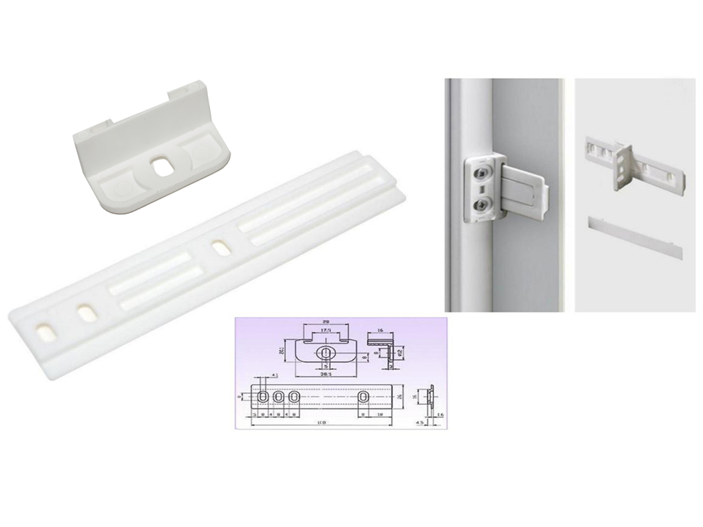 cof126781840040x.png Trascinatore Frigorifero incasso per Anta Legno Nylon Bianco mm.108x26 - immagine 1
