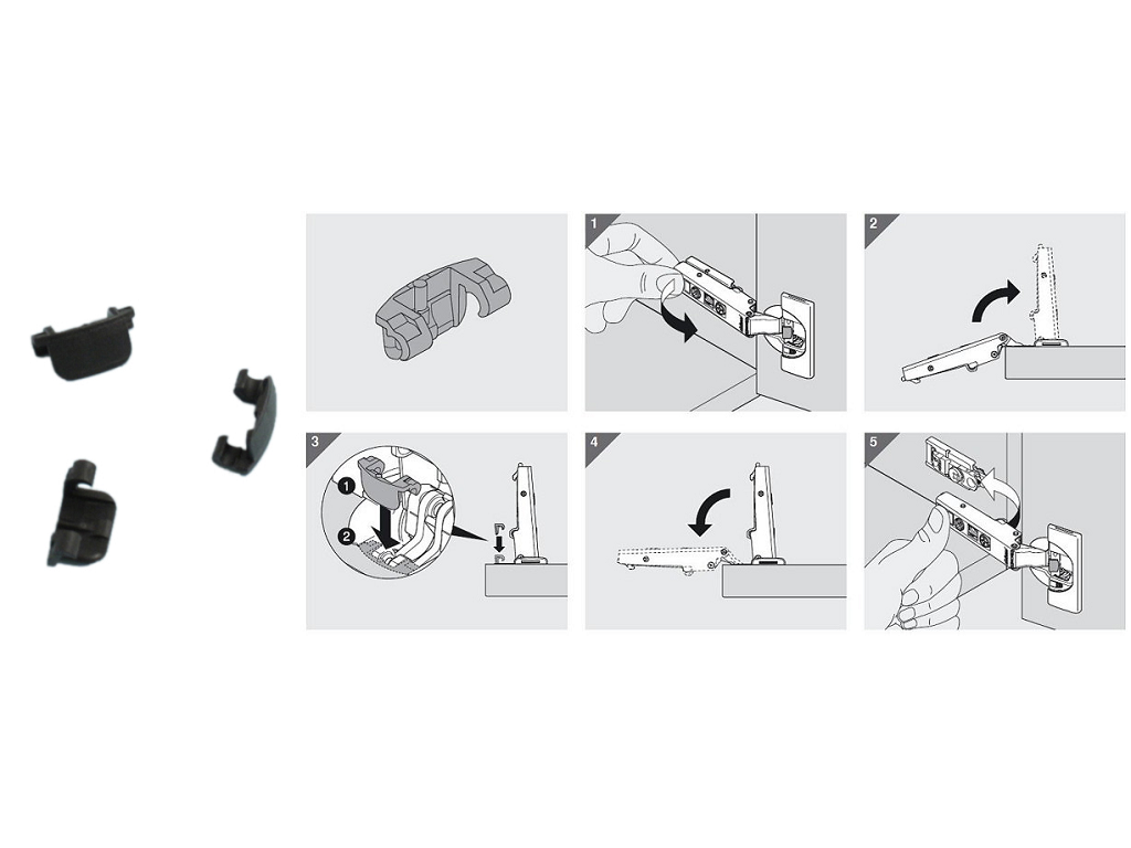elm70t3553.png Limitatore angolo di apertura per cerniera Clip Top 110° per Angolo 86° Plastica Nero | Blum - immagine 1