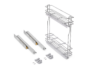 Cestello Estraibile Supramax 2 Piani Portabottiglie Laterale Soft mm.150x453x495h Acciaio Cromato | Emuca