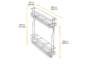 Cestello Estraibile Supramax 2 Piani Portabottiglie Laterale Soft mm.150x453x495h Acciaio Cromato | Emuca - immagine 2