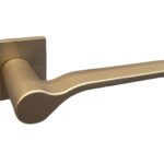 Maniglia Onda Rosetta Quadra d.50x50x5h Bocchetta Foro Chiave F020-Effetto Ottone Satinato Opaco | Fimet Maniglie