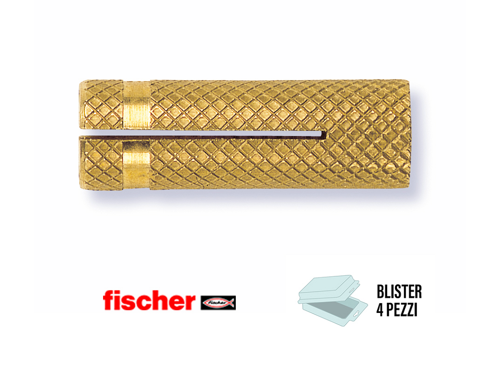 fisbls501442-4.png Tassello Ottone con Filettatura Metrica PO M in Blister da Pezzi 4 vari diametri | Fischer - immagine 1
