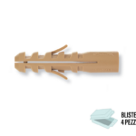 M 6S Tassello Nylon 2 Espandenti Filettatura Metrica Interna in Blister da pz.4 | Fischer