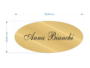 TARGA OVALE PORTANOME PLEXIGLASS CON BIADESIVO mm.130x60 SPECCHIO ARGENTO-ORO - immagine 3