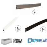 SCATOLA GUARNIZIONE PORTE INTERNE LEGNO SENZA PROTEZIONE mm.8,5x9,8h mt.29 BIANCO-MARRONE-BEIGE prodotto da ROVERPLASTIK