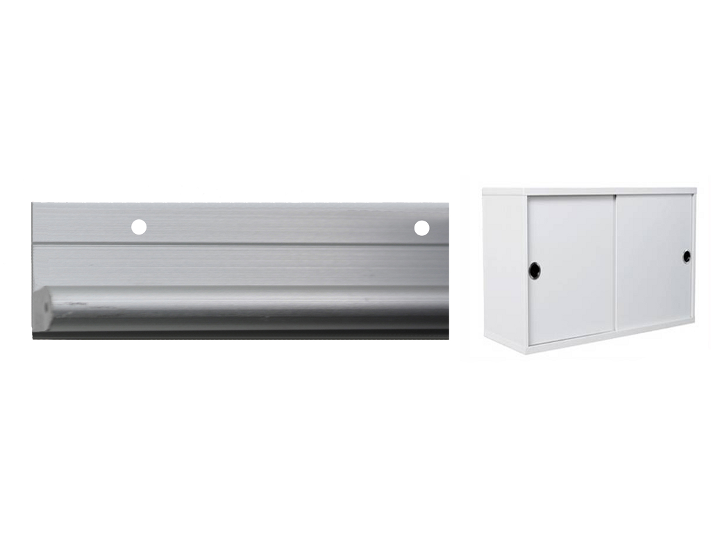 sli1004502a3.png Profilo Inferiore Falco/Volpe Alluminio Ossidato d.6 cm.300 Con Piastra Fissaggio | Sliding - immagine 1