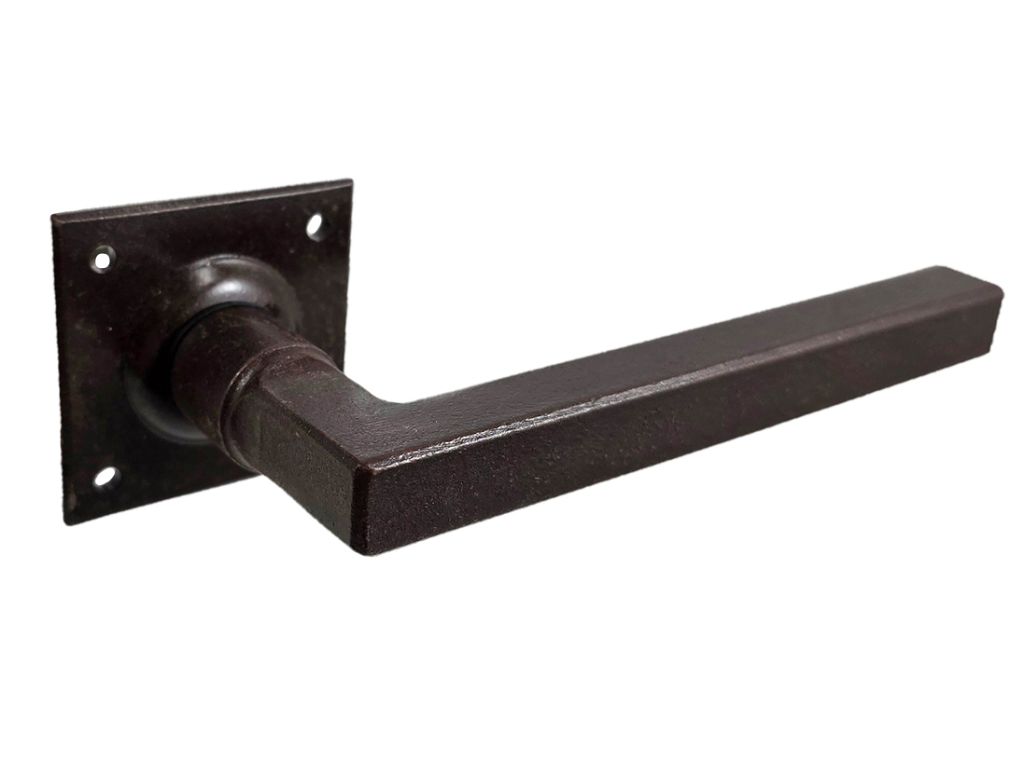 Maniglia FM364 Rosetta Quadra d.50x50+Molle Bocchetta Foro Chiave Forgiato Ruggine  Utensil Legno - immagine 1