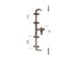 Maniglia per Finestra Torcetto 2 aste da 1400 mm+ Accessori e Perni  Forgiata Ruggine  Utensil Legno - immagine 2