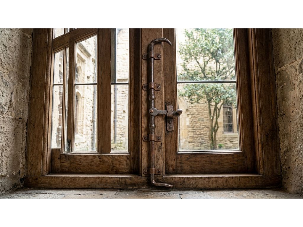 Maniglia per Finestra Torcetto 2 aste da 1400 mm+ Accessori e Perni  Forgiata Ruggine  Utensil Legno - immagine 3