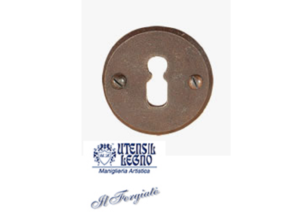 utsfb711rc.png Bocchetta Tonda Foro Chiave mm.50x3 Forgiato Ruggine | Utensil Legno - immagine 1