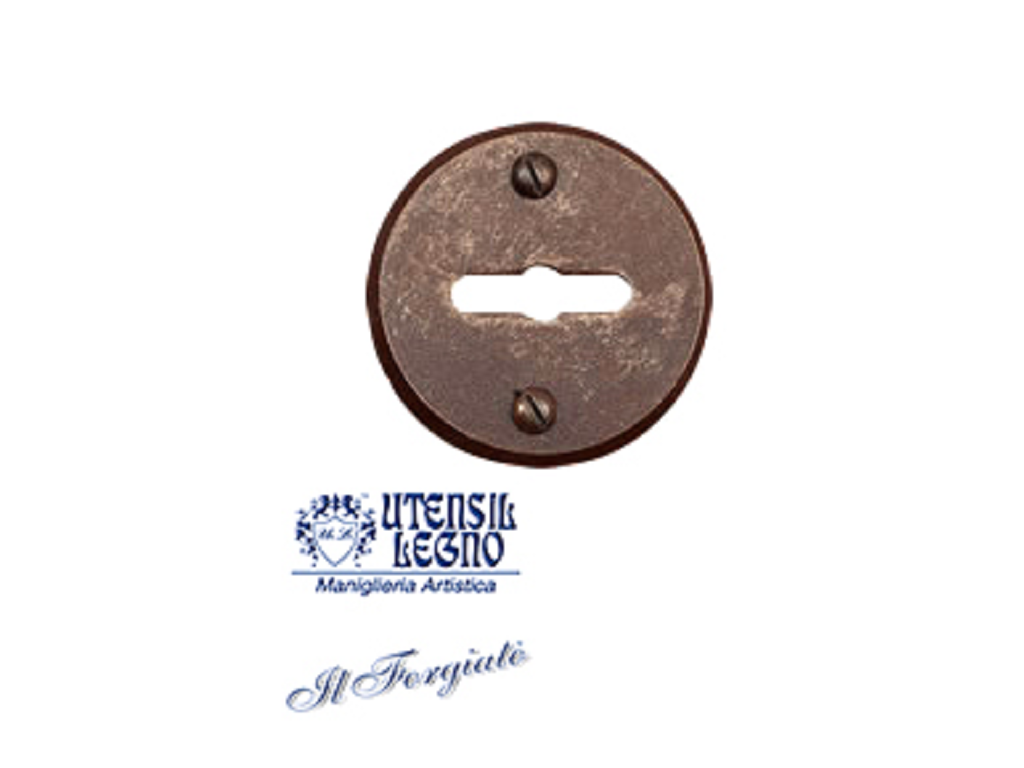 utsfb713rc.png Bocchetta Tonda Doppia Mappa mm.50x3h Forgiato Ruggine | Utensil Legno - immagine 1