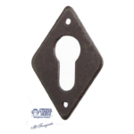 Bocchetta Rombo Foro Yale per Cilindro Europeo mm.45x70x3h Forgiato Ruggine | Utensil Legno