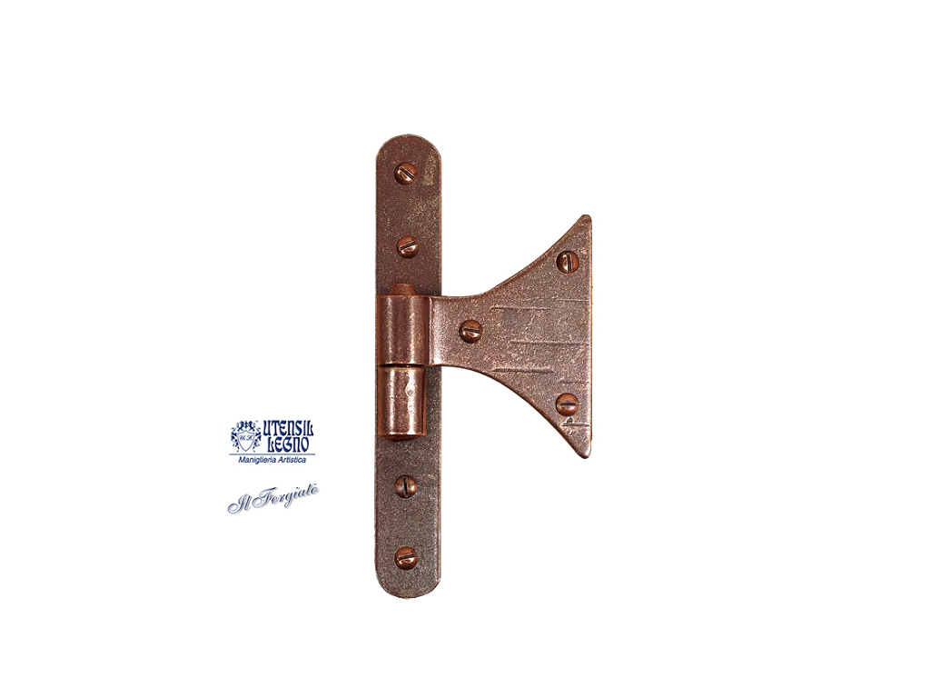 utsff292_r.png Cerniera Forgiato a Farfalla Cardine Legno d.75x135 h17 Spina Ø 8mm Ruggine | Utensil Legno - immagine 1