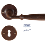 Maniglia FM031 Rosetta Tonda d.50x3h Bocchetta Foro Chiave Forgiato Ruggine | Utensil Legno