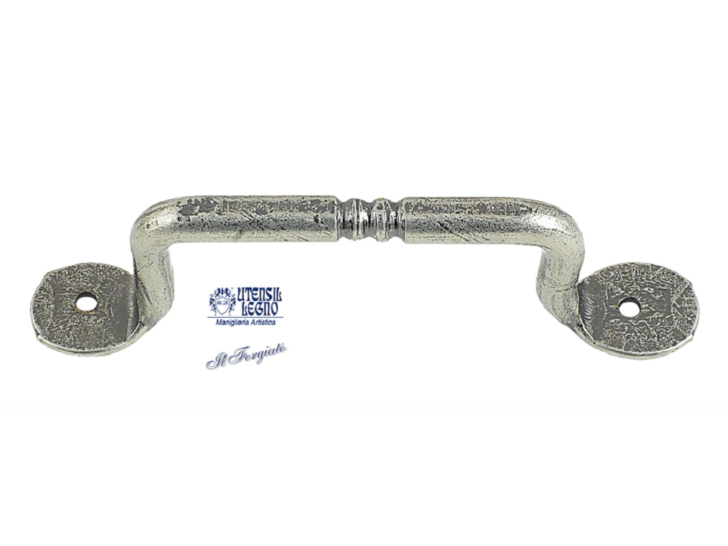 utsfm302ba.png Maniglietta Mobile Fori Esterni d.10 mm.120x40h Forgiato Argento Antico | Utensil Legno - immagine 1
